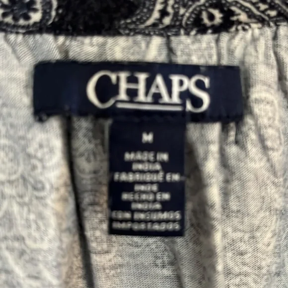 Chaps blue paisley floral tie front top - Picture 2 of 4